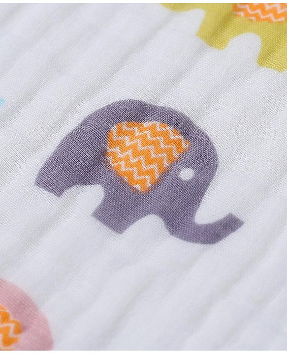 Babyhug 6 Layer Muslin Wash Cloth Pack of 5 - Multicolor(Print May Vary)