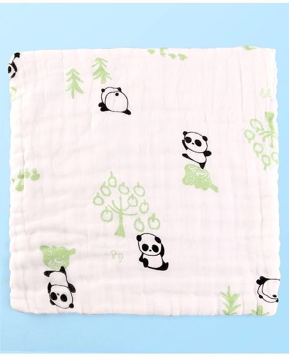 Babyhug 6 Layer Muslin Wash Cloth Pack of 5 - Multicolor(Print May Vary)