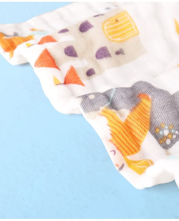 Babyhug 6 Layer Muslin Wash Cloth Pack of 5 - Multicolor(Print May Vary)