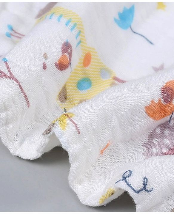 Babyhug 6 Layer Muslin Wash Cloth Pack of 5 - Multicolor(Print May Vary)