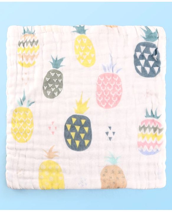 Babyhug 6 Layer Muslin Wash Cloth Pack of 5 - Multicolor(Print May Vary)