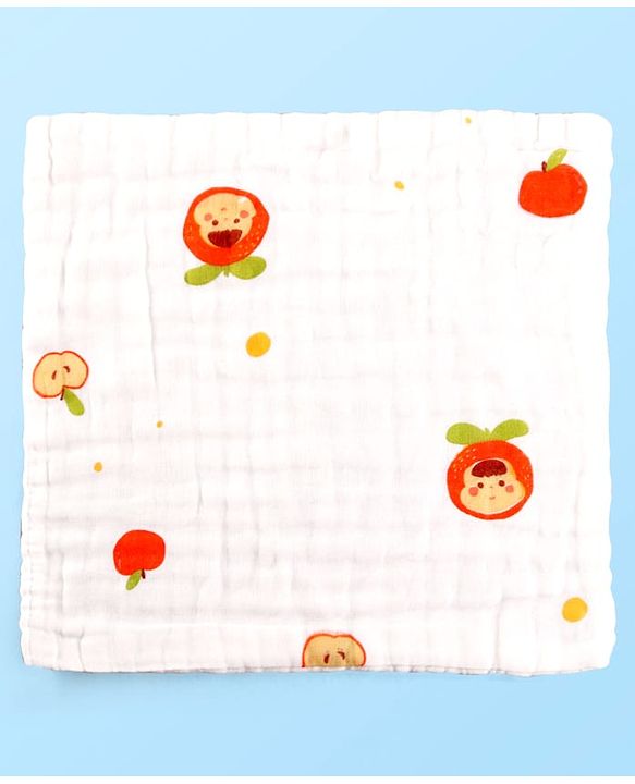 Babyhug 6 Layer Muslin Wash Cloth Pack of 5 - Multicolor(Print May Vary)