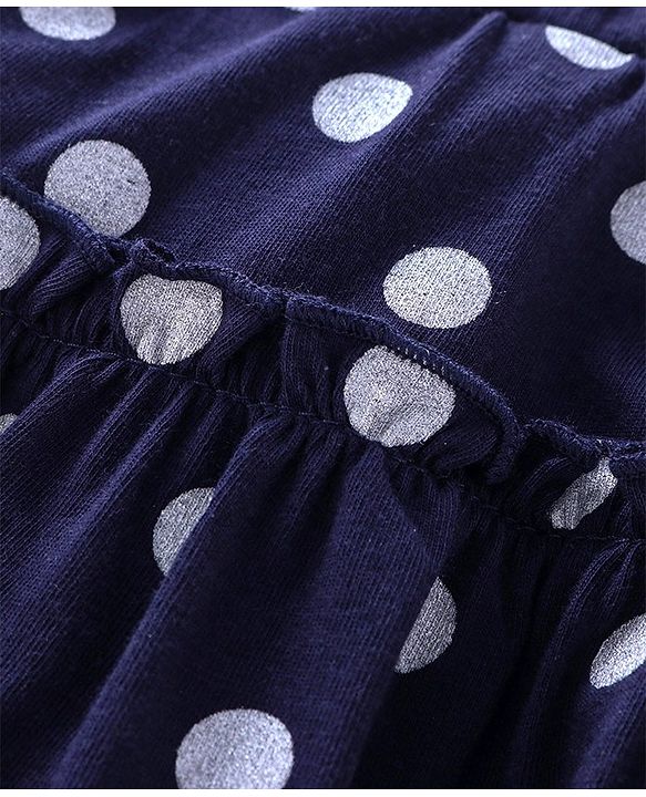 Pine Kids Polka Dot Skirt with Inner Shorts and Biowash - Navy Blue