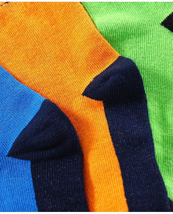 Pine Kids Ankle Length Socks Beast Design Pack of 3 - Green Yellow Blue