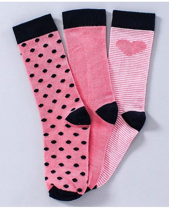 Pine Kids Anti Bacterial Ankle Length Socks Pair of 3 - Pink