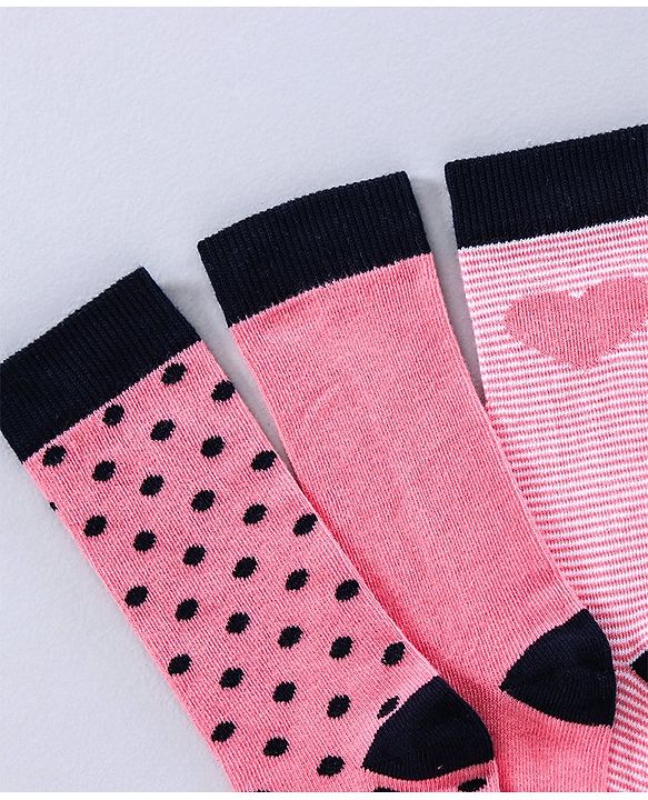 Pine Kids Anti Bacterial Ankle Length Socks Pair of 3 - Pink