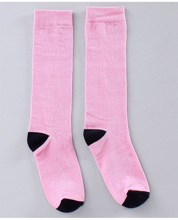 Pine Kids Mid Calf Socks Heart Design Pack of 3 - Pink White Navy Blue