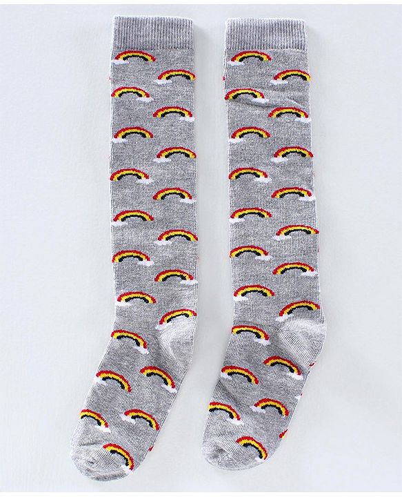 Pine Kids Anti Microbial & Biowashed Mid Calf Socks Pack of 2 - Multicolour Grey