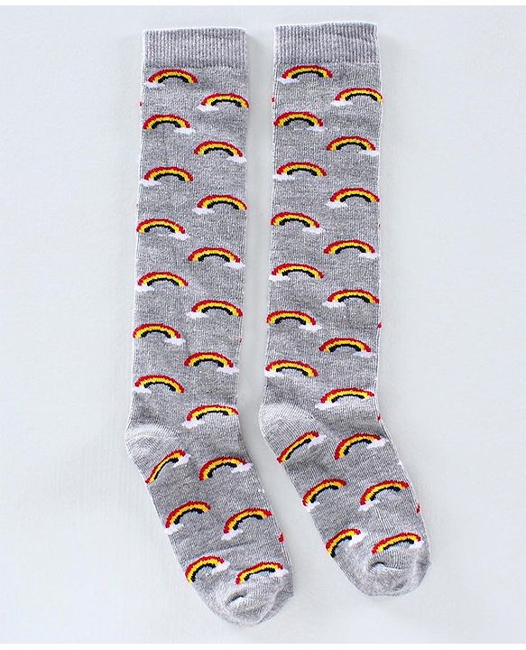 Pine Kids Anti Microbial & Biowashed Mid Calf Socks Pack of 2 - Multicolour Grey