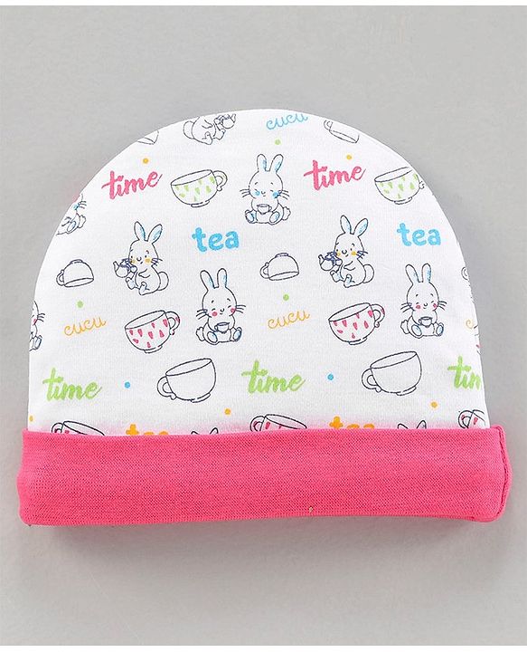 Babyhug 100% Cotton Caps Pack of 2 - Pink