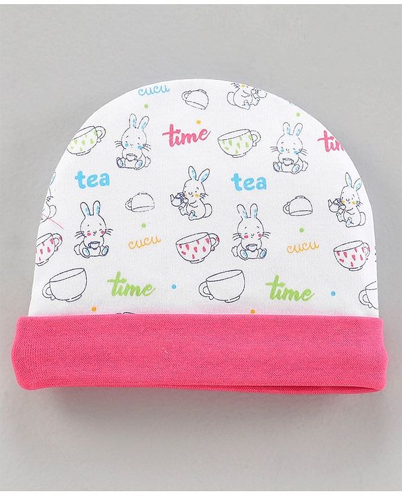 Babyhug 100% Cotton Caps Pack of 2 - Pink