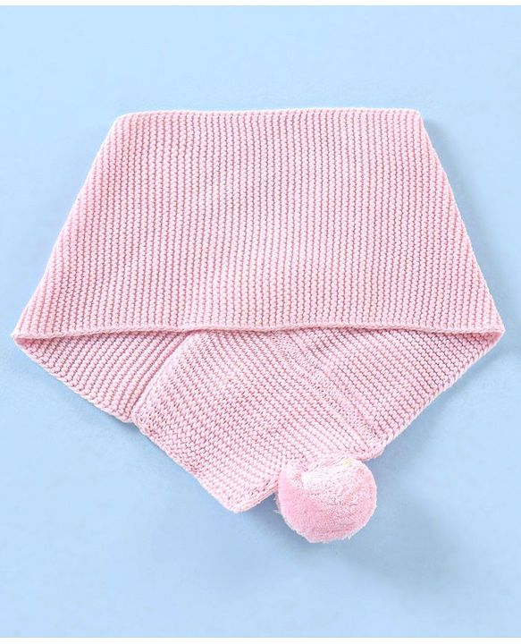 Babyhug Cotton Cap & Muffler Set Pink - Cap Diameter 10.5 cm