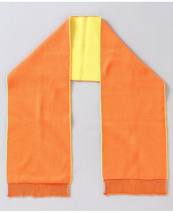 Babyhug Woollen Cap with Muffler and Mittens Yellow - Diameter 11 cm