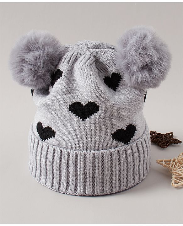 Babyhug Woollen Cap Grey - Diameter 12 cm