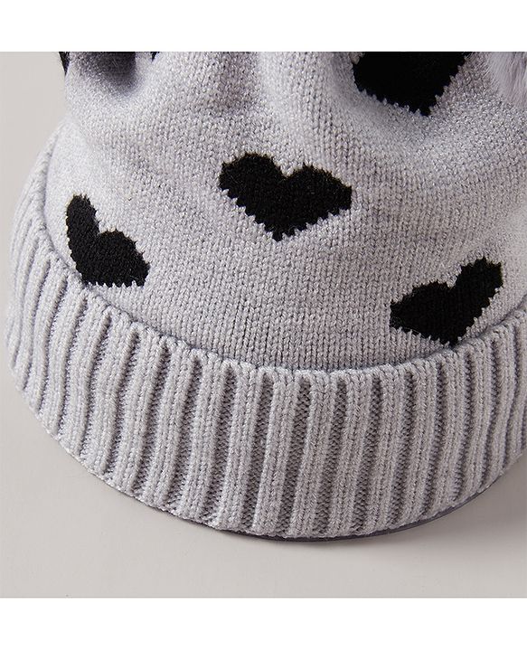 Babyhug Woollen Cap Grey - Diameter 12 cm