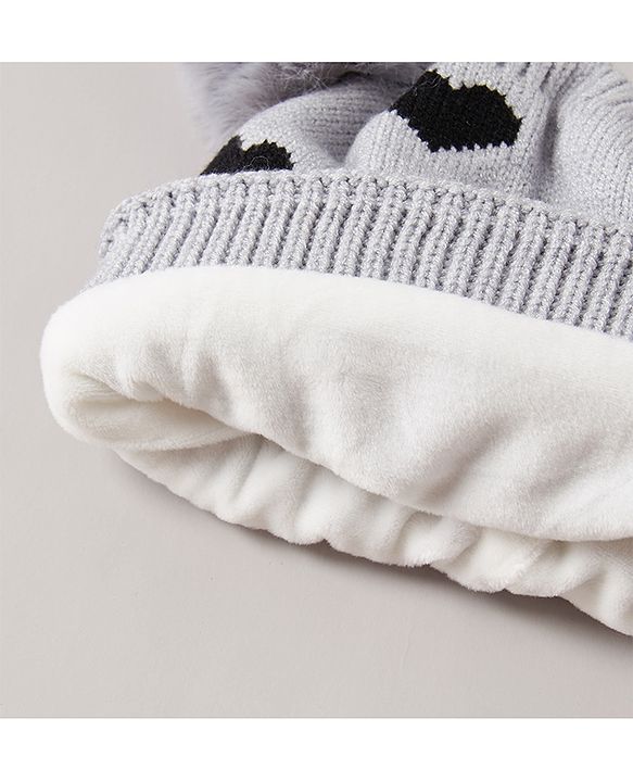 Babyhug Woollen Cap Grey - Diameter 12 cm