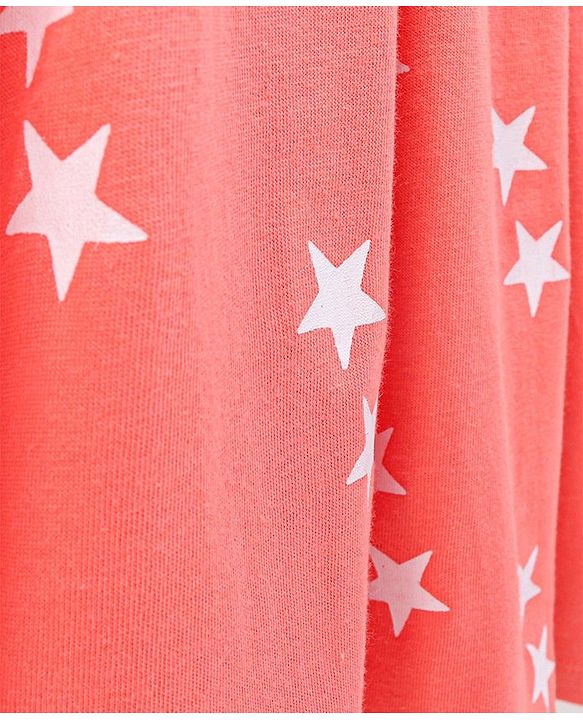 Pine Kids Full Sleeves Frock Star Print - Peach