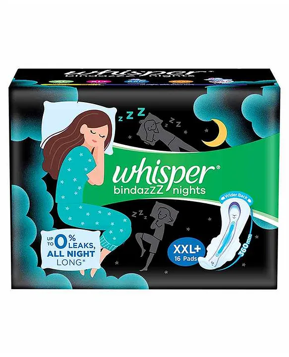 Paree Super Nights Sanitary Pads with Double Feather for Heavy Flow, XXL
