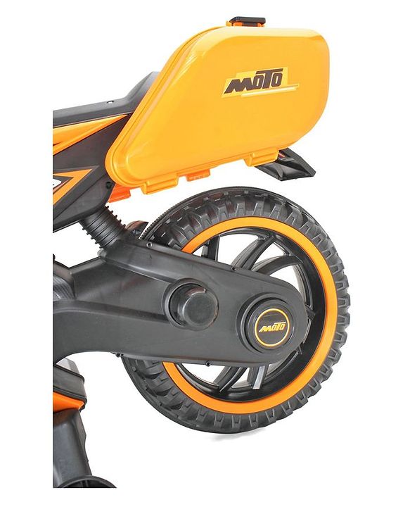 Babyhug KTM Battery Operated Ride On Bike With Music & Lights - Orange| With Music & Lights| Pre-loaded Music with USB & AUX| Easy to Assemble| Comfortable Seat| Easy to Operate| Rechargeable Battery