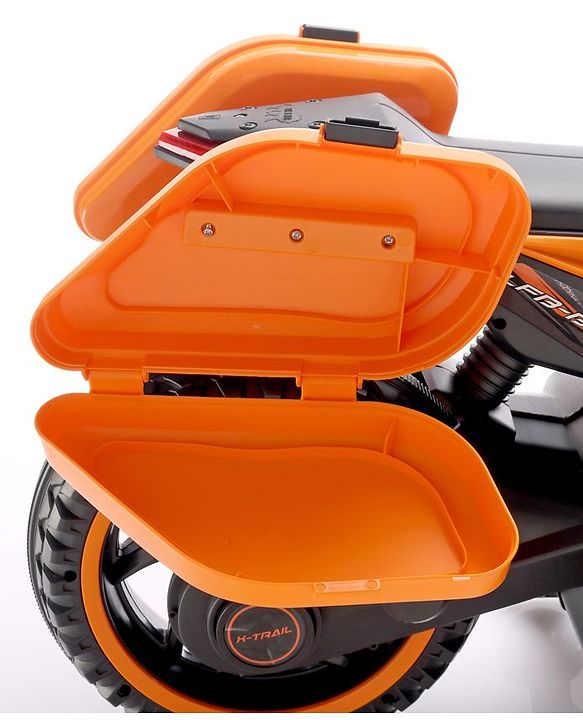 Babyhug KTM Battery Operated Ride On Bike With Music & Lights - Orange| With Music & Lights| Pre-loaded Music with USB & AUX| Easy to Assemble| Comfortable Seat| Easy to Operate| Rechargeable Battery