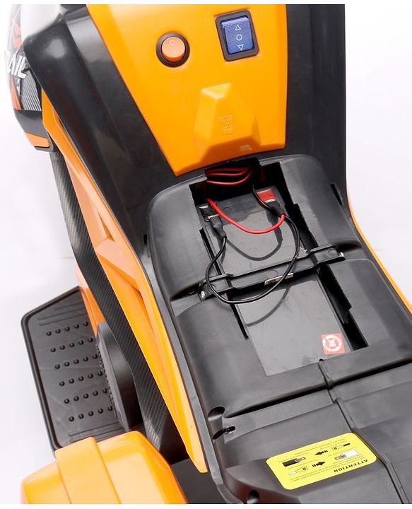 Babyhug KTM Battery Operated Ride On Bike With Music & Lights - Orange| With Music & Lights| Pre-loaded Music with USB & AUX| Easy to Assemble| Comfortable Seat| Easy to Operate| Rechargeable Battery