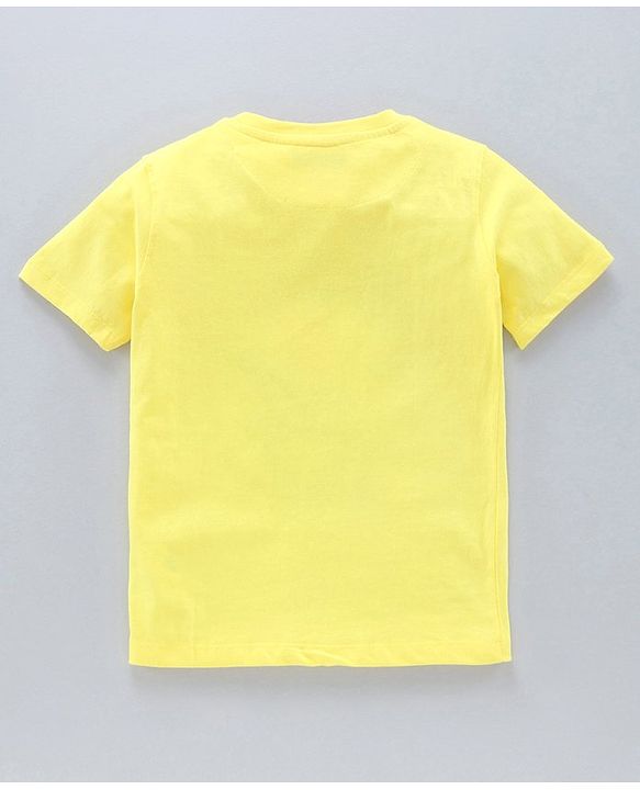 Pine Kids Half Sleeves Bio Washed T-Shirt & Pajama Set Ninja Graphic - Yellow & Blue
