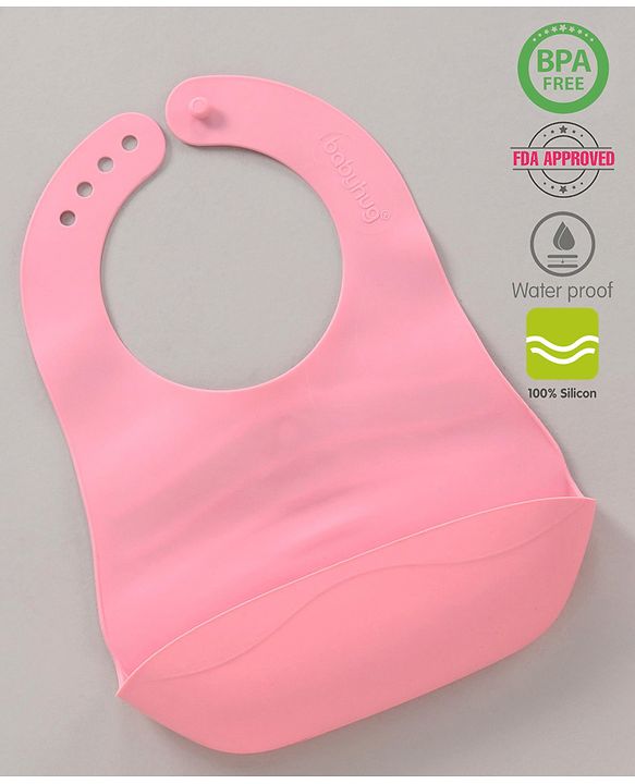 Babyhug Soft Silicone Feeding Bib  Bird Print, Yellow| Waterproof, Tear-Resistant, Easy to Wear| With Deep Crumb Catcher| Adjustable Fit| Foldable & Easy to Carry