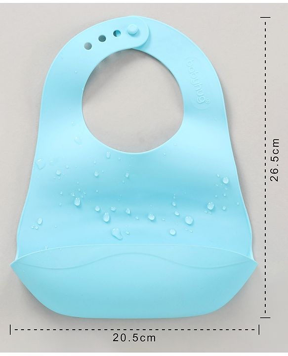 Babyhug Soft Silicone Feeding Bib  Bird Print, Yellow| Waterproof, Tear-Resistant, Easy to Wear| With Deep Crumb Catcher| Adjustable Fit| Foldable & Easy to Carry