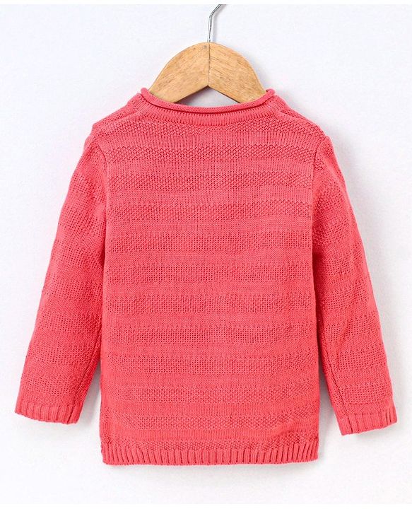 Babyhug Full Sleeves Sweater Bird Design - Pink
