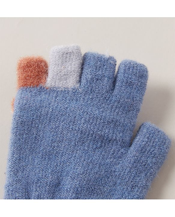 Babyhug Woollen Gloves Animal Design - Blue