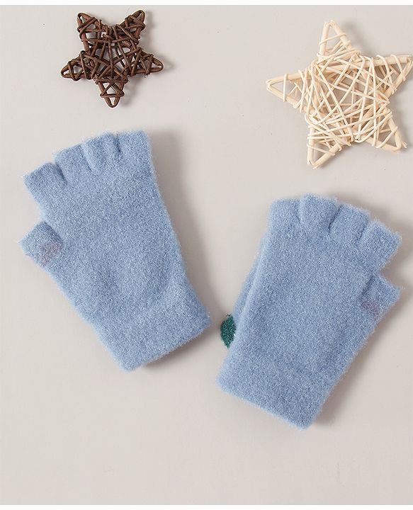 Babyhug Woollen Gloves Animal Design - Blue