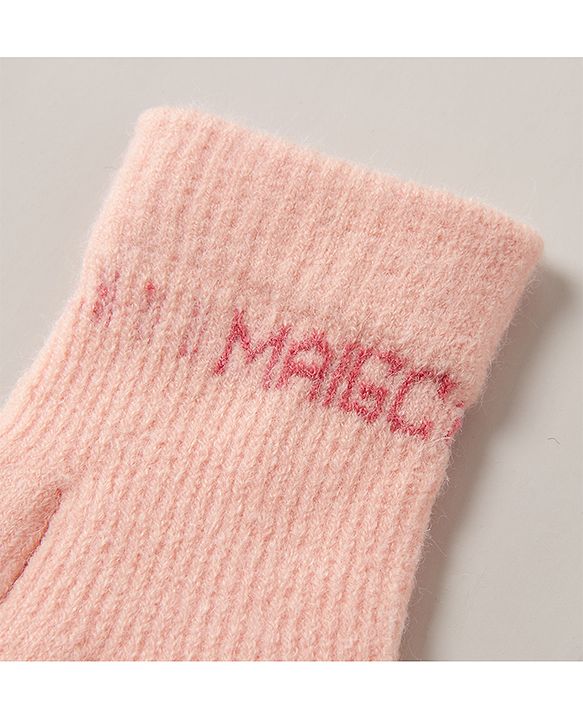 Babyhug Woollen Gloves Snowflake Print - Light Pink
