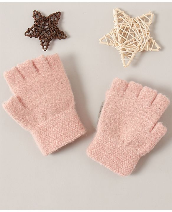 Babyhug Woollen Gloves Puppy Design - Pink