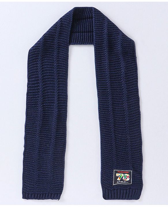 Babyhug Woollen Cap Gloves With Muffler Blue - Cap Diameter 10 cm