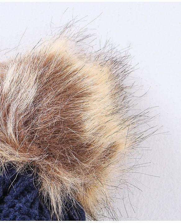 Babyhug Woollen Cap Gloves With Muffler Blue - Cap Diameter 10 cm