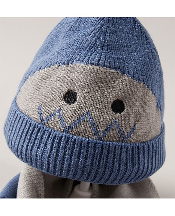 Babyhug Woollen Cap Glove & Muffler Set - Blue