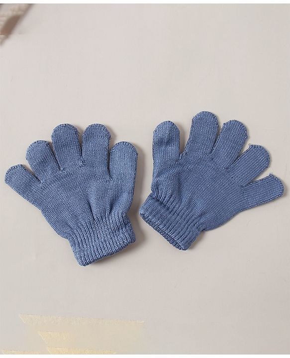 Babyhug Woollen Cap Glove & Muffler Set - Blue