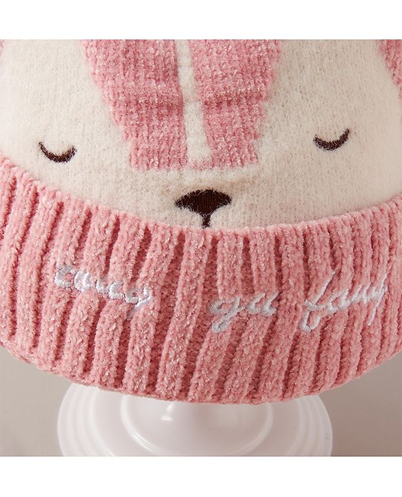 Babyhug Woollen Cap Glove Muffler Set - Pink