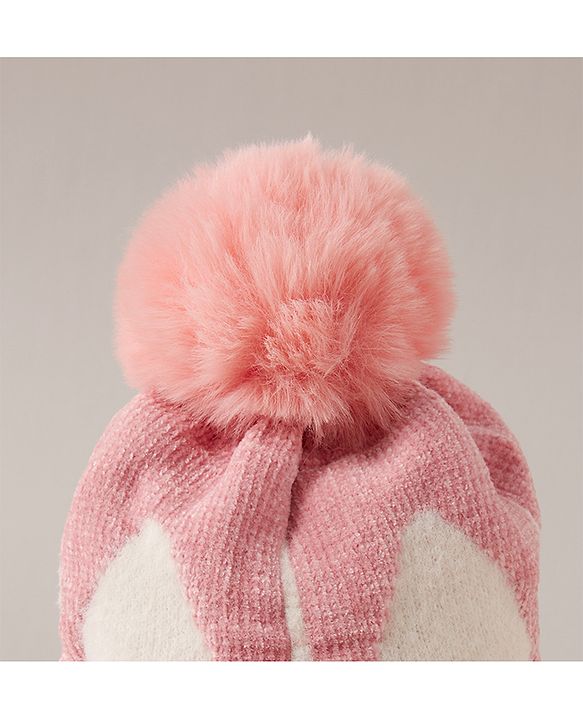 Babyhug Woollen Cap Glove Muffler Set - Pink