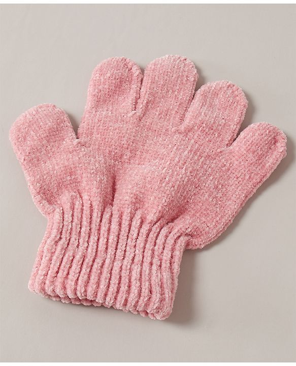 Babyhug Woollen Cap Glove Muffler Set - Pink