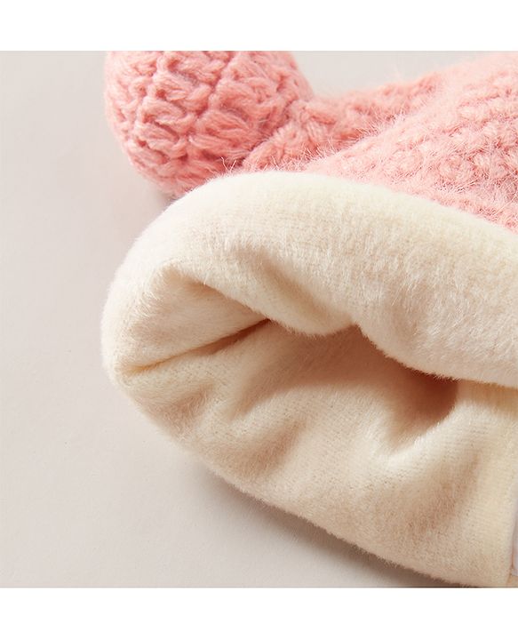 Babyhug Woollen Cap Glove & Muffler Sets - Pink