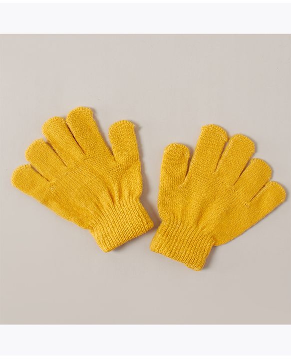 Babyhug Woollen Cap Glove & Muffler Sets - Yellow