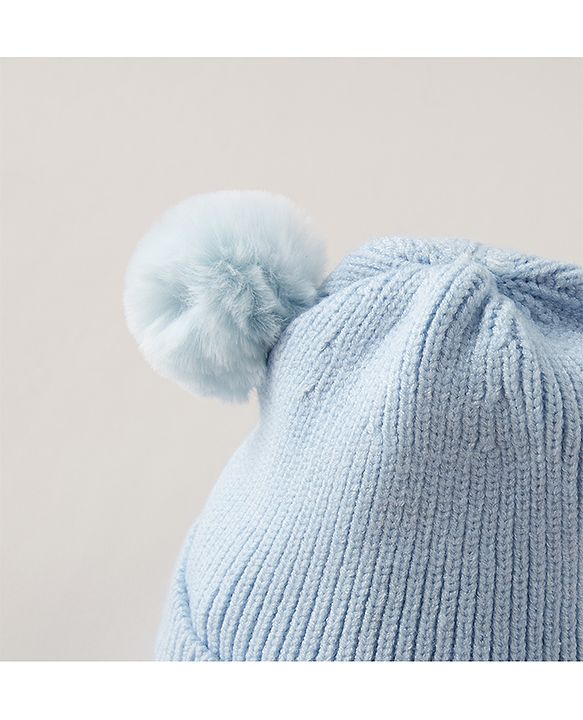 Babyhug Woollen Cap Blue - Diameter 12 cm