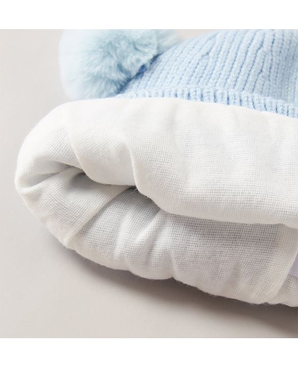 Babyhug Woollen Cap Blue - Diameter 12 cm