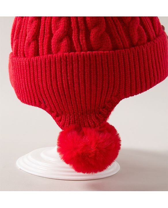 Babyhug Woollen Cap Red - Diameter 11 cm