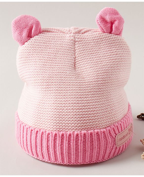 Babyhug Woollen Cap Pink - Diameter 11.5 cm