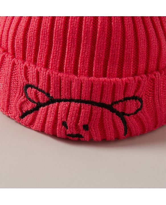 Babyhug Woolen Cap Pom Pom Design Red  - Diameter 12 cm