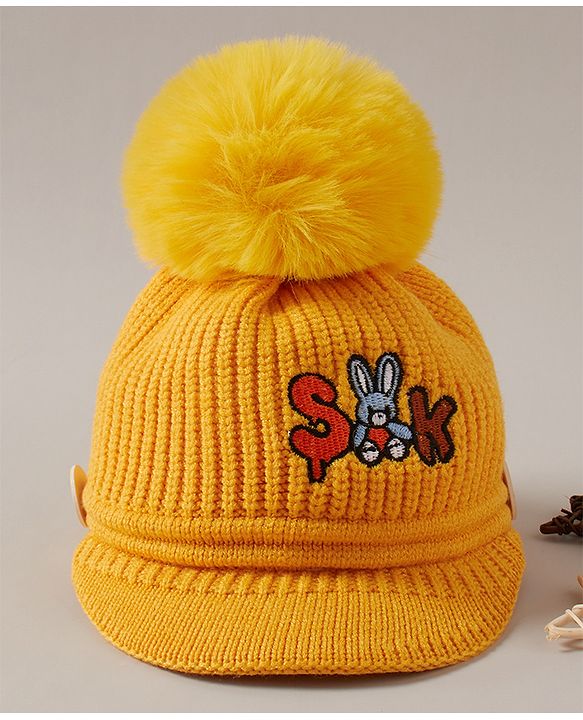 Babyhug Woolen Cap Yellow - Diameter 43 cm