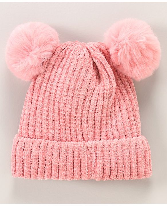 Babyhug Woollen Cap Pink - Diameter 13 cm