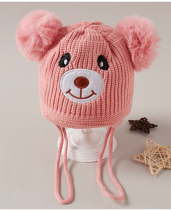 Babyhug Woollen Tie Knot Pink Grey - Diameter 13 cm